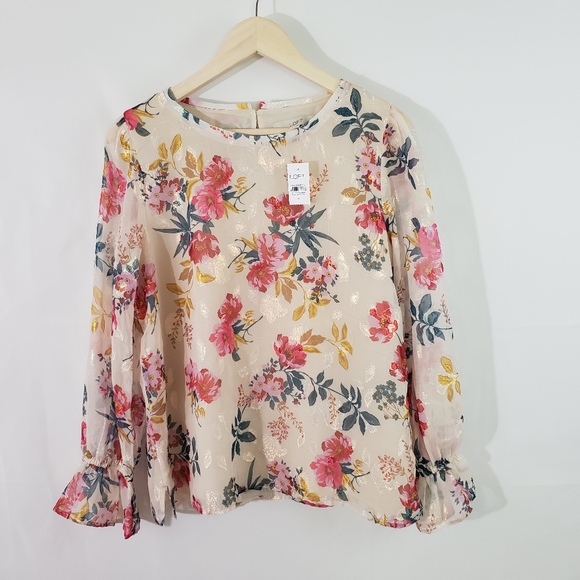 LOFT Tops - NEW LOFT Multicolored Floral Longsleeve Top Medium